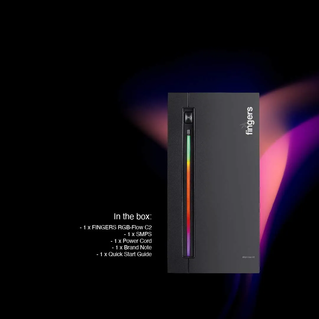 Fingers Gaming Cabinet Flow C2 RGB Black view 2